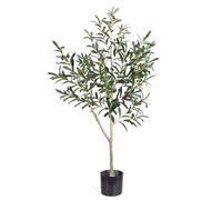Artificial Tree Artificial Olive Tree Potted Fake Greenery Decoration With Bendable Branches For Indoor Outdoor Home Garden Office,120cm