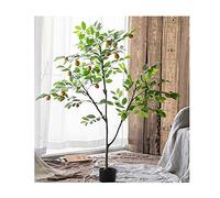 Artificial Tree Artificial Plant Lemon Fake Trees Pot Faux Tree Greenery Plants Indoor Outdoor Decor Decorate (Green 130cm)