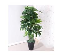 Artificial Tree Artificial Tree Large Green Potted Simulation Plant 5Ft Fake Tree Plastic Tree Potted Plant With Black Pot And Grass,B,150cm