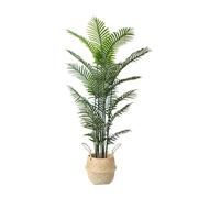 Artificial Tree Artificial Tree Large Palm With Grass Basket Base Fake Tree Potted Indoor Green Plants Ornaments Floor Decoration,One Color,180cm