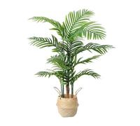 Artificial Tree Artificial Tree Large Palm With Grass Basket Base Fake Tree Potted Indoor Green Plants Ornaments Floor Decoration,One Color,120cm