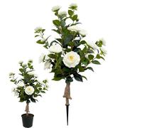 Artificial Tree - Camellia with Ground Stakes Spring Decor | Tall Fake Tree Garden Decor,for Outdoor Yard Patio Porch Pathway Landscape Home Office Women Birthday Holiday