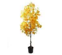 Artificial Tree Yellow Ginko Japanese Style Botanik Leaf Green One Size