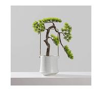 Artificial Trees Artificial Bonsai Tree, 20Inch Faux Potted Plant W/White Planter - Potted Japanese Pine For Desktop, Zen Garden, Home Decor Simulated Pine