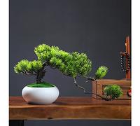 Artificial Trees Artificial Bonsai Tree, Fake Potted Plant Desk Decor, Small Indoor Bonsai For Home, Office, Bathroom Decor Simulated Pine