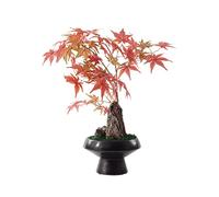 Artificial Trees Artificial Bonsai Tree New Chinese Style Pink Simulation Maple Leaf Bonsai Plant Living Room Bedroom Office Desktop Decor Mountain Stone Potted Plants Simulat