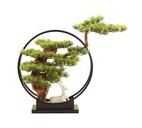 Artificial Trees Artificial Cedar Chinese Ceramic Deer Jewelry, Porch Office Living Room Tv Cabinet Wrought Iron Home Decorations, Artificial Bonsai Simulation Tree Simulated