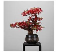 Artificial Trees Artificial Maple Leaf Tree Japanese Zen Ornaments Indoor Space Fake Plant Decoration Living Room Tea Room Desktop Ornaments, Office Bonsai Simulated Pine,Gold