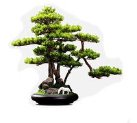 Artificial Trees Artificial Pine Bonsai Indoor Plant Potted Tabletop Decoration Natural Stone Ceramic White Horse Realistic Moss Potted plants