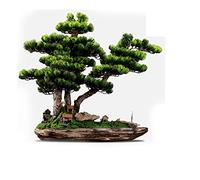 Artificial Trees Artificial Tree Bonsai Chinese- Country Beautification with Cliffs and Figures Ceramic Huts Artificial Moss Zen Artificial Potted Plants Potted plants
