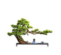 Artificial Trees Artificial Tree Potted Plants Chinese Zen Bonsai Trees Ceramic Rockery And Little Monk Fake Plants For Living Room And Office Decoration Simulated Pine