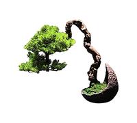 Artificial Trees Artificial Tree Simulation Pine Tree Green Plants Moss Micro Landscape Ornaments Zen Japanese Landscape Bonsai 14.9 Inches Simulated Pine
