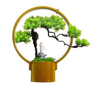 Artificial Trees Indoor Artificial Bonsai Tree - Zen Fake Plant In Pot Artificial Plants,Japanese Pine Bonsai Plant For Home Decoration,Office/Windowsill/Yard Simulated Pine,Grey