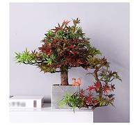 Artificial Trees Indoor Simulation Plant Decoration Living Room Welcome Pine Bonsai Green Plants Potted Desktop Cypress Fake Tree Decoration Ornaments 15.7In Simulated Pine,V