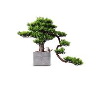 Artificial Trees Indoor Simulation Plant Decoration Living Room Welcome Pine Bonsai Green Plants Potted Desktop Cypress Fake Tree Decoration Ornaments 15.7In Simulated Pine,Grey
