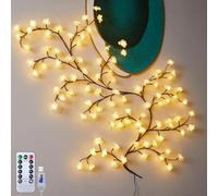 Artificial Trees LED Tree Branch Lights for Wall,Pink Cherry Blossom Branches String Light with Remote and 8 Lighting Modes,DIY Willow Vine Light for Bedroom Wedding Christmas Decor