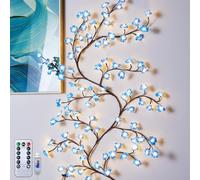 Artificial Trees LED Tree Branch Lights for Wall,Pink Cherry Blossom Branches String Light with Remote and 8 Lighting Modes,DIY Willow Vine Light for Bedroom Wedding Christmas Decor