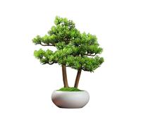 Artificial Trees Simulation Bonsai Ornaments Pine Tree Potted Plants Desktop Plant Decorations Green Plants To Improve Feng Shui Simulated Pine,White