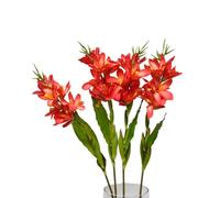Artificial Tropical Canna Lily, Silk + Iron Wire Material, 108cm Long (42.5 Inches), 2-Pack, Ideal for Home & Commercial Decoration, Symbolizing Beauty & Happiness (red)