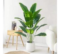 Artificial Tropical Palm Tree - Realistic Monstera & Banana Plant Leaves for Home, Garden, and Party Decor 65cm 12 Leaves