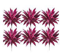 Artificial Tropical Plants Outdoor UV Resistant Artificial Plant, 23.6in 2Pcs Large Realistic Artificial Dragon's Blood Tree Plants,Greenery Patio Outside Shrubs Flower Grass Front Porch Decor (6PCS)