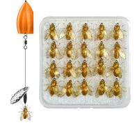 Artificial Trout Baits - Bee Fly Bait | Set of 20 Hooks with Portable Box for Ponds, River Lakes and Sea