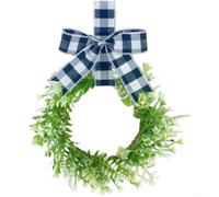 Artificial Vine Wreath 30cm Black Red Plaid Door Cabinet Decoration | Made with plastic natural vine and wire Vibrant plant design Easy maintenance Wipe clean for lasting freshness