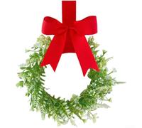 Artificial Vine Wreath 30cm Black Red Plaid Door Cabinet Decoration | Made with plastic natural vine and wire Vibrant plant design Easy maintenance Wipe clean for lasting freshness