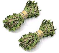 Artificial Vines,2 Rolls 20m Artificial Ivy Leaf Ribbon Fake Olive Green Vinesfor Home Decoration,Woven Garlands,Wedding Decoration,Garden Decoration Craft Supplies