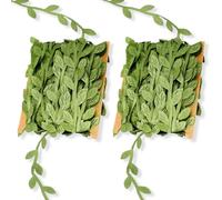 Artificial Vines 33 Ft fake hanging plants silk ivy artificial eucalyptus leaf garland green leaves ribbon trim for Wedding Birthday Party Garden Wall Decoration DIY Craft Cakes