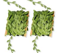 Artificial Vines 65 Ft fake hanging plants silk ivy artificial eucalyptus leaf garland green leaves ribbon trim for Wedding Birthday Party DIY Craft Cakes Garden Wall Decoration