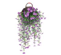 Artificial Vines for Outdoors,Artificial Morning Glory Basket - Realistic Plants for Courtyard Patio Spring Front Balconies Wall Porch Fall Door Gazebo