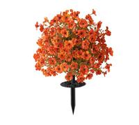 Artificial Violets Topiary Balls Trees with Ground Spikes, Artificial Green Plant with Ground Stake for Outdoor Realistic Fake Flower Stake for Garden Patio Front Porch and Yard Fraudulent Flowers