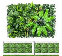 Artificial Wall Panel - Privilege Fence Rope, Realistic Faux Greenery Canvas, Mixed Fern Wall Panels, Greenery Pants |