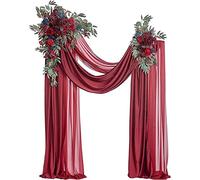 Artificial Wedding Arch Flowers Kit with Draping Fabric for Ceremony and Reception Decoration