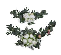Artificial Wedding Arch Flowers Romantic Silk Flowers Decoration for Wedding Ceremony Beach Wedding Garden Wedding (White)