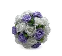 Artificial Wedding Flowers Hand-made by Petals Polly, BRIDESMAIDS POSY, LILAC & WHITE ROSES