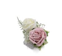 Artificial Wedding Flowers Hand-made by Petals Polly, FOAM ROSE WRIST CORSAGE IN VINTAGE ANTIQUE PINK & IVORY