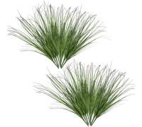 Artificial Wheat Grass Plants Fake Greenery Faux Onion Stems Plastic Plant Flowers Shrubs for Indoor Room Home Office Outdoor Decor Garden Porch Gardening Wedding Party DIY Wreath Decoration - 16 Pack