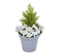 Artificial White Geranium Grey Patio Planter 60cm/24in