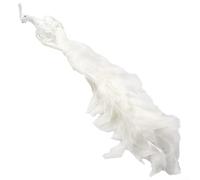 Artificial White Peacock Ornament with Natural Feathers and Glitter Accents, Lifelike Simulation Bird Christmas Tree Decoration for Home, Wedding, and Festive