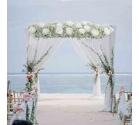 Artificial White Rose Flowers Row