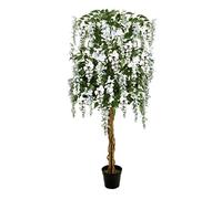 GreenBrokers Premium Artificial Wisteria 150cm/5ft Potted Plant, White Tree 5ft, 150cm