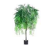 Artificial WillowTree Green Color Silk Plants for Indoor Outdoor Home Wedding Party Opening Shopping Mall Restaurant Décor (4FT Tall/1.2M)