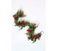 Artificial Winter Woodland and Eucalyptus Garland, 110 cm Homescapes Green One Size