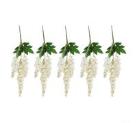 Artificial Wisteria Flower Branch for Home & Wedding Decor - Realistic Gradient Silk Blossoms, 60 cm Hanging Vine, Purple/Deep Pink/Light(White)