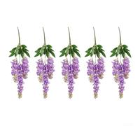 Artificial Wisteria Flower Branch for Home & Wedding Decor - Realistic Gradient Silk Blossoms, 60 cm Hanging Vine, Purple/Deep Pink/Light(Purple)