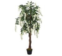 Artificial Wisteria Tree 1260 Leaves 180 cm Green and White Berkfield Home Green One Size