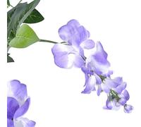 Artificial Wisteria with Pot 120 cm, 420 Leaves, 18 Flowers, Made of Plastic and Polyester, Standing for Indoor and Outdoor Use, Easy Care for Living Room, Balcony, Garden, Office, Decoration