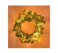Artificial Wreath Artificial Christmas Garland Wreath Door Hanging Ornaments Christmas Decorations for Window Scene Decoration Pendant Wreath for Front Door,30cm,Gold Leaf Wreath